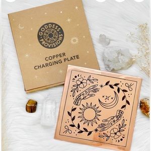 Copper Crystal Charging Plate Altar Tool Candle Plate Goddess Provisions